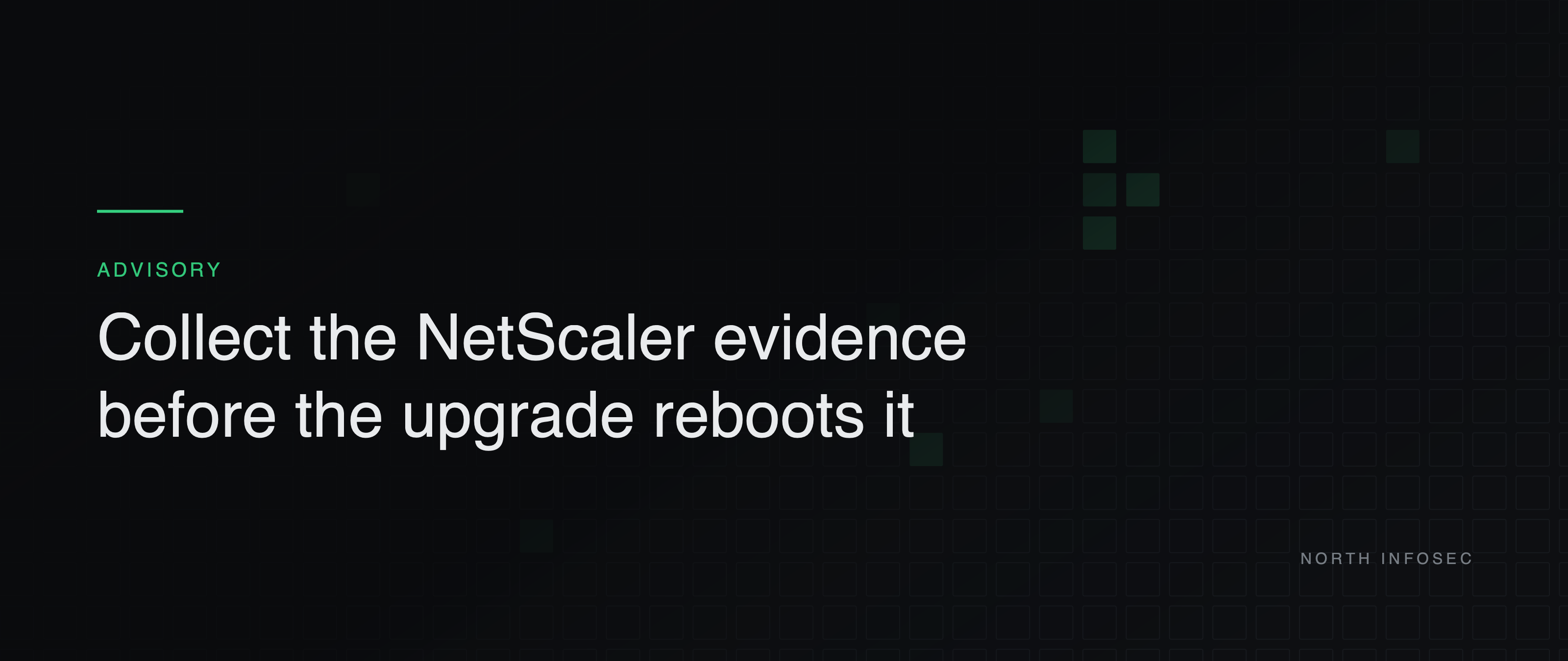 Article header: Collect the NetScaler evidence before the upgrade reboots it